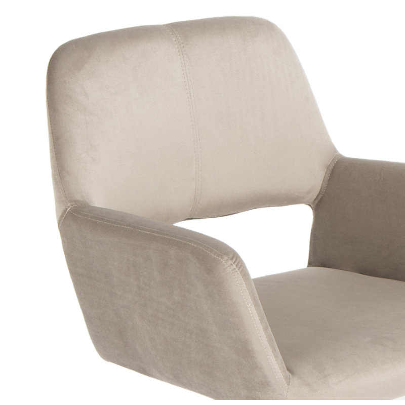 Chaise de bureau pivotante en velours, Beige