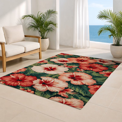 Tapis d'intérieur et d'extérieur brun Botanical