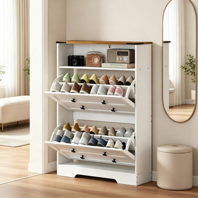 Armoire à chaussures mince pour le vestibule, commode à chaussures compacte
