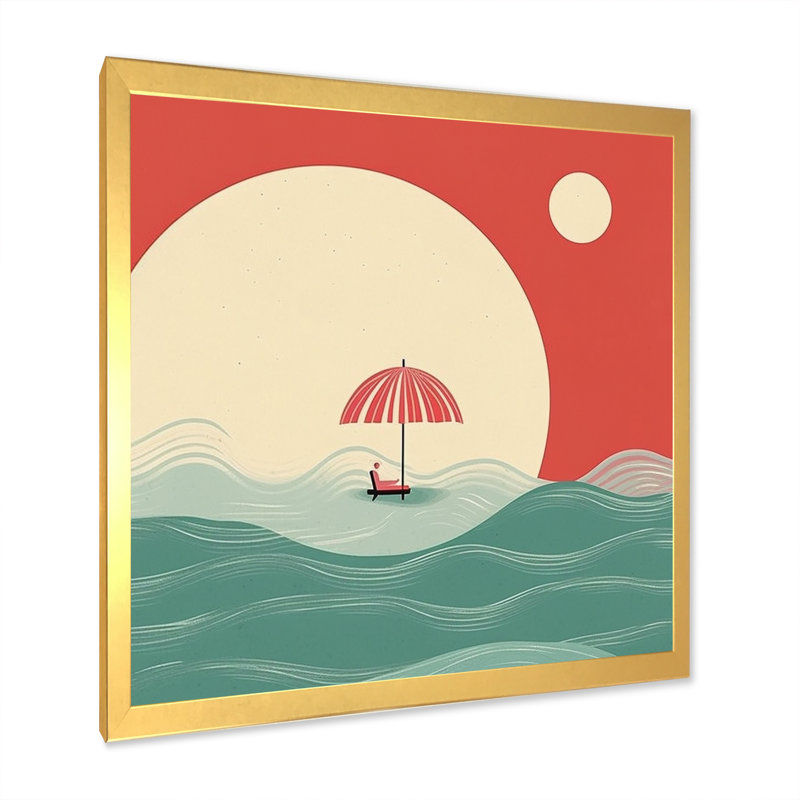 Minimalisme solidaire paysage III - impression, H 36 po x l 36 po x P 1,5 po, Encadrement doré