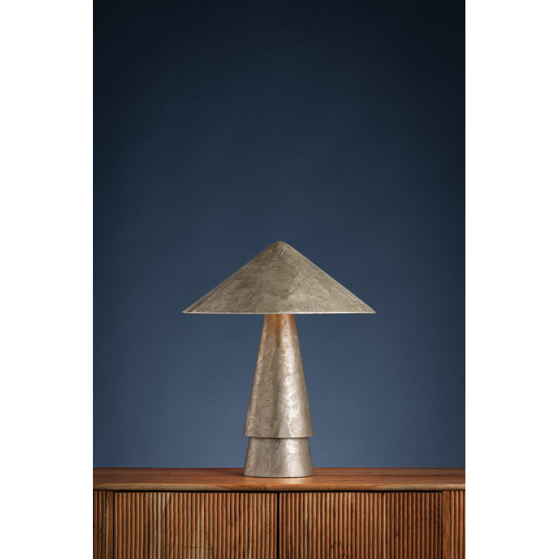 Foxton Table Lamp in Warm Leaf, Silver, Silver