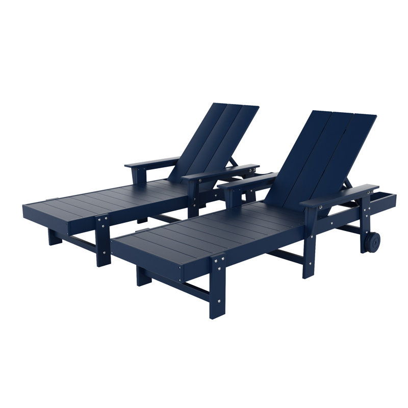 Joubert Outdoor Chaise Lounge Set, Navy Blue