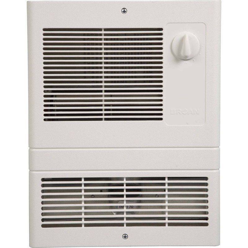 White Wall-Mounted Electric Heater with Adjustable Thermostat