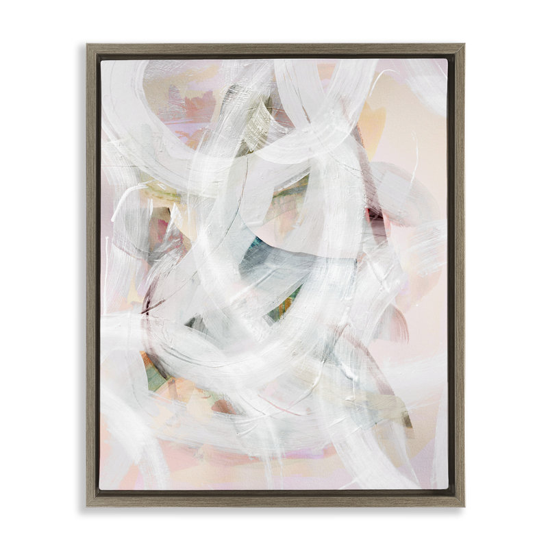 Cadre flottant à abstraction Tender Moments, design par Gemma Bardot, H 21 po x l 17 po, Cadre flottant orme Montalcino