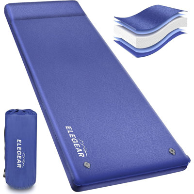 Self Inflating Sleeping Pad, Memory Foam Insulated Camping Mattress with Pillow for Car, Tent