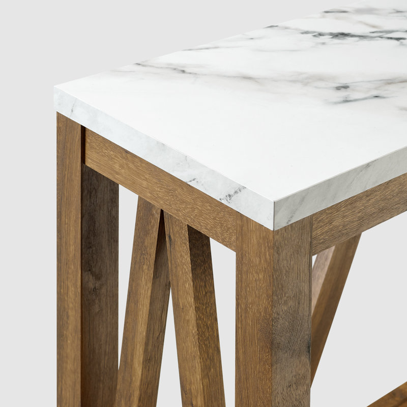Braemar Console Table, White Walnut