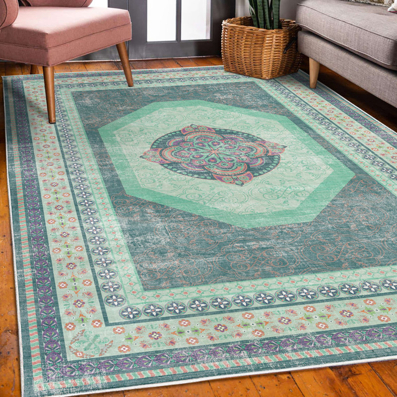 Tapis décoratif bohémien, Rectangle 4 pi x 5 pi 5 po