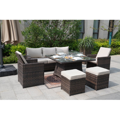 7 - Person Patio Conversation Set with Cushions