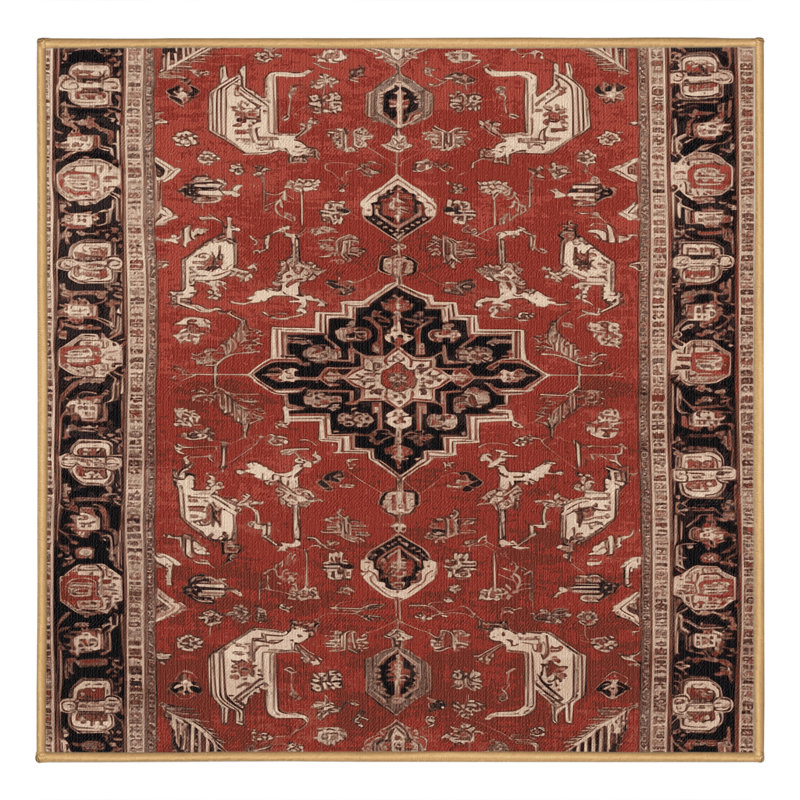 Tapis brun lavable à la machine, Carré 7 pi
