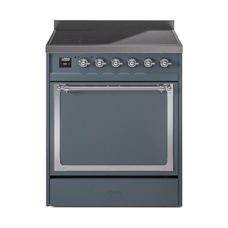 ILVE Nostalgie II Noblesse 30 in Induction Range, Blue Gray/Chrome