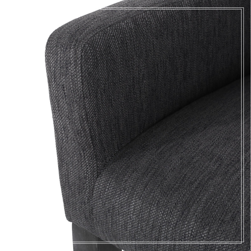 Gray Diamond-Tufted Swivel Bar Stool with Metal Base