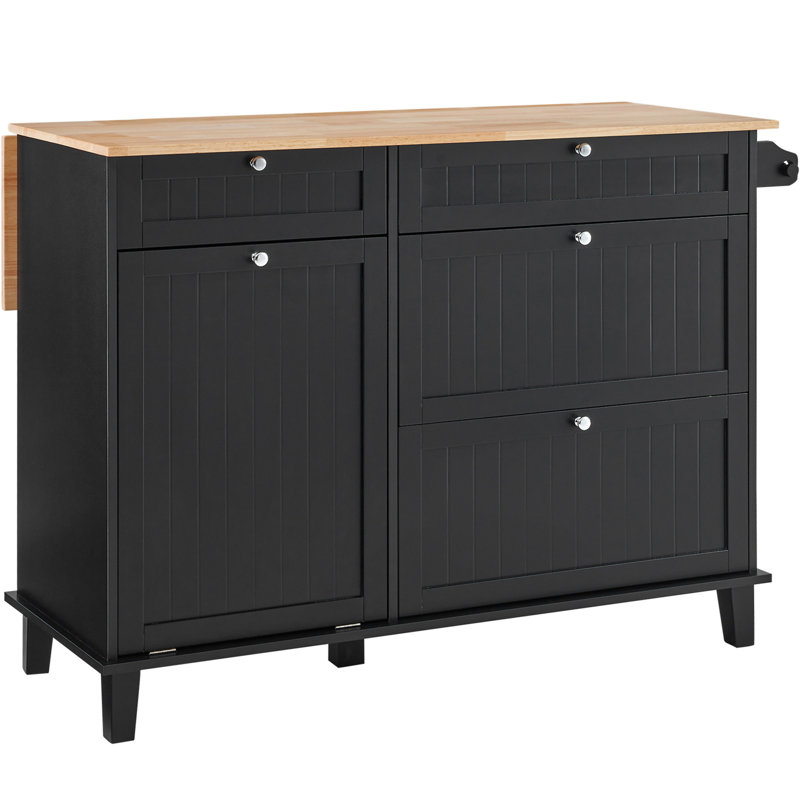 Armoire de rangement pour chariot de cuisine avec tiroir et armoire à ordures (sans tabourets)