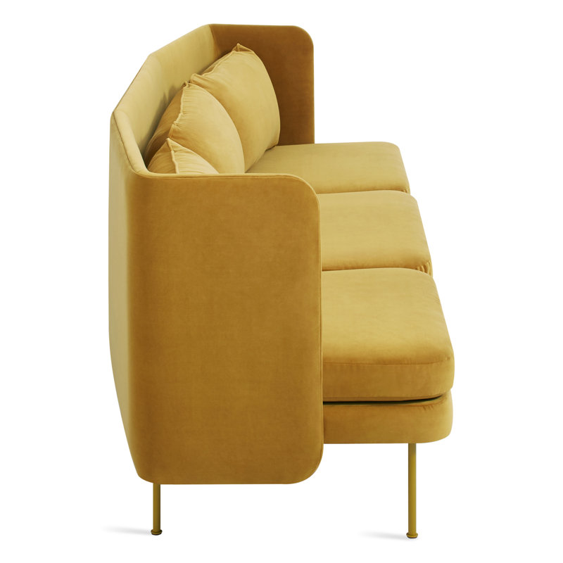 Bloke Sofa, Ochre Velvet 100% Polyester, 34" H x 95" W x 32" D, Orche