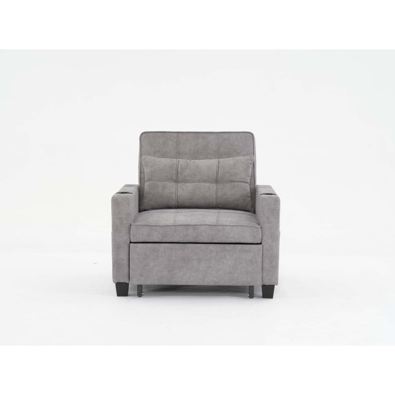 Nabeel 68.12'' Upholstered Convertible Sofa, Light Gray