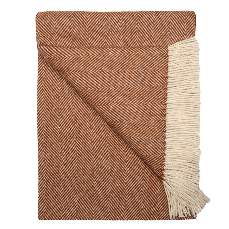 Hand Woven Throw Blanket, Rust