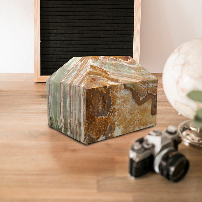 Polished Marble Tribute Urn – Adult Cremation, 129 Cu In Capacity, Green