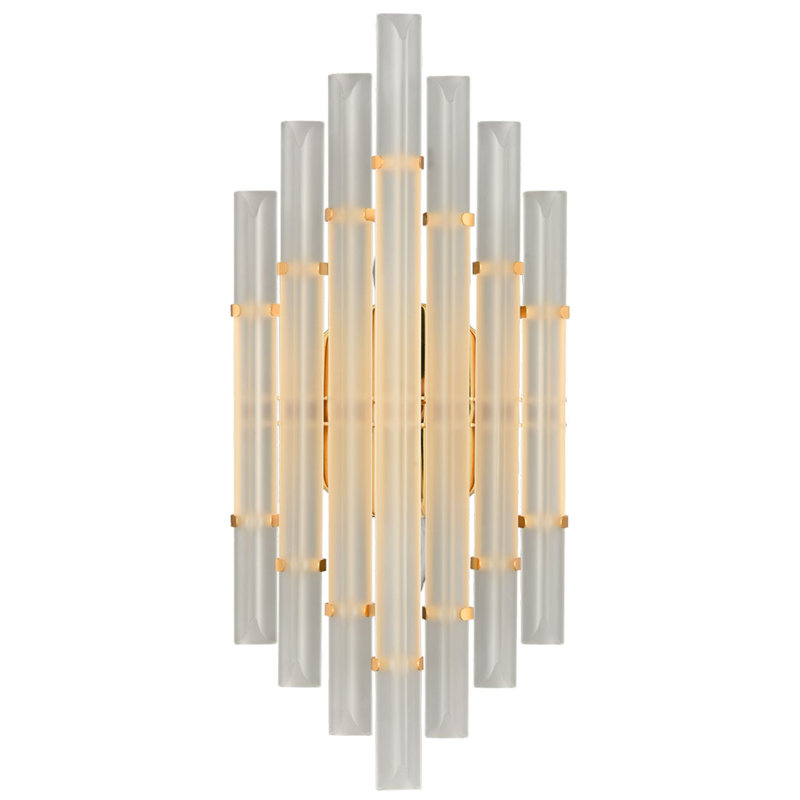 Derica Flush Mounted Sconce, Brass, White