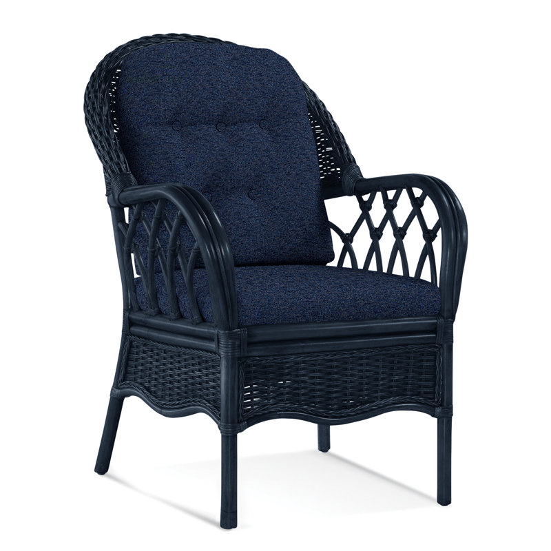 Chaise avec accoudoirs rembourrée Everglade, Marine, Bleu marine de base; 0317-61