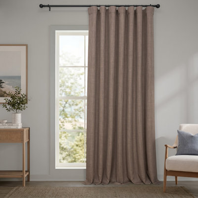 Ottis Faux Linen Room Darkening Curtain Panel