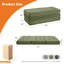 3 Seater Corduroy Sofa Bed-1704114217