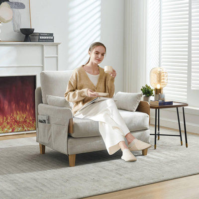 Foldable sofa bed recliner, 3-in-1 convertible sleeper, mid-century modern decor, suitable for small spaces, with three pillows, can be placed in the bedroom study room guest