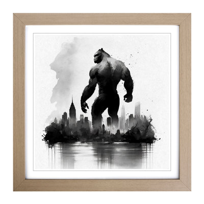 King Kong Ink Wash - Framed Print