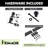 T-Shape Design Top Mount Black Rustic Standard Single Track Two Door Barn Door Hardware Kit (Door Not Included)-131482476