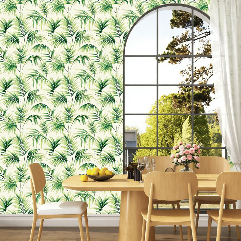 Papier peint adhésif tropical à feuilles tropicales - Vinyle autocollant imperméable amovible avec motif de jungle botanique