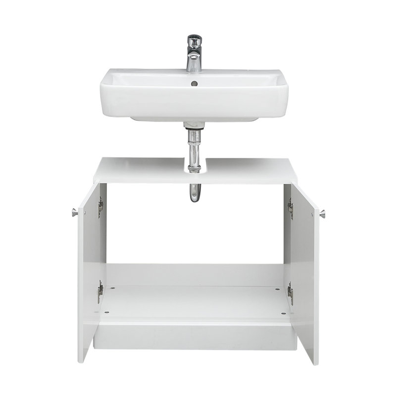 Quickset 955 65cm Single Bathroom Vanity Base Only in High Gloss White