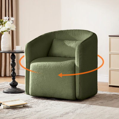 Fauteuil d'appoint en tonneau pivotant à 360 ° avec rangement