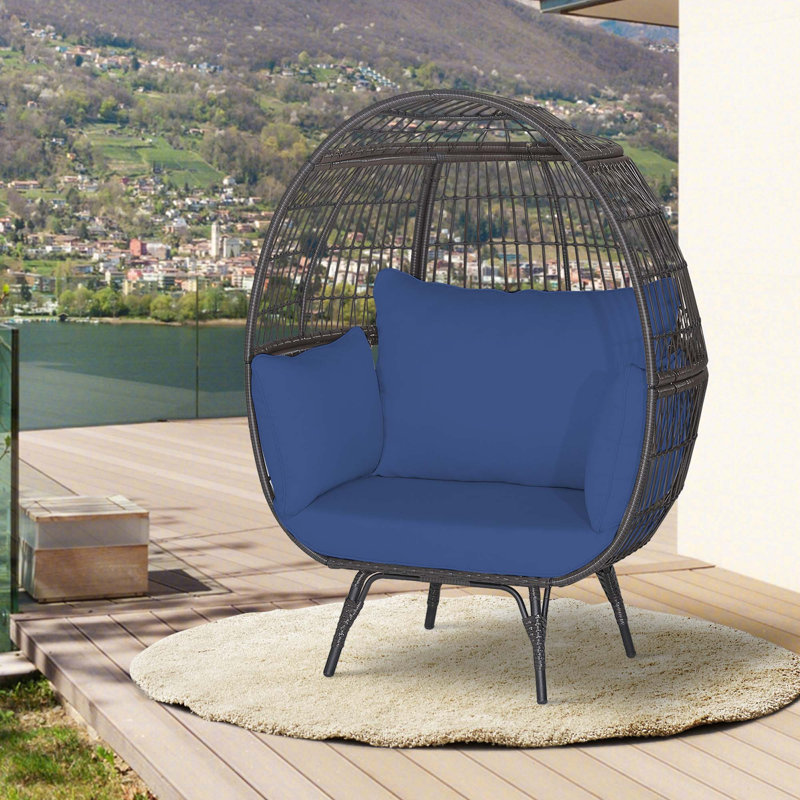 Donavan Outdoor Lounge Chair, Navy