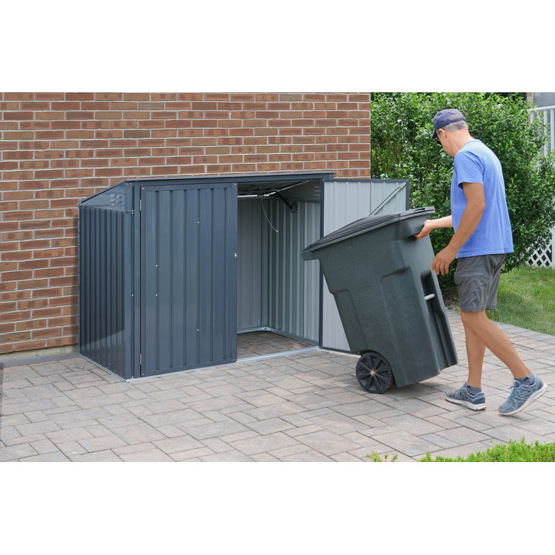 Arrow 6' x 3' Gray Galvanized Steel Horizontal Shed