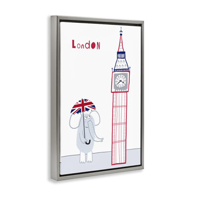 Cadre flottant Elephant & Big Ben London, design par Carla Daly
