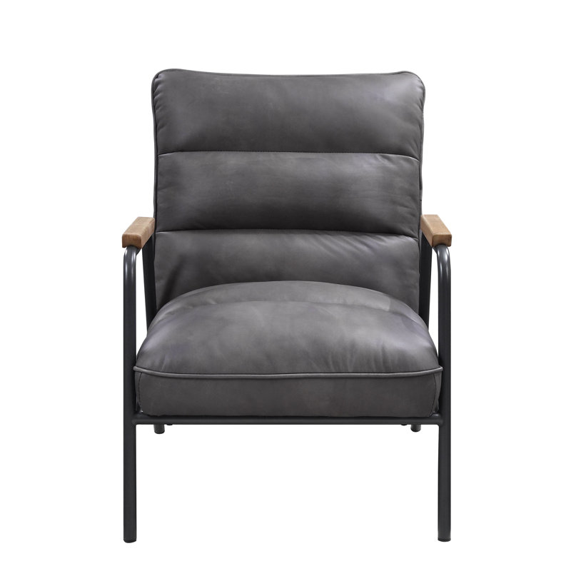Chaise d'appoint à pieds gris en métal gris