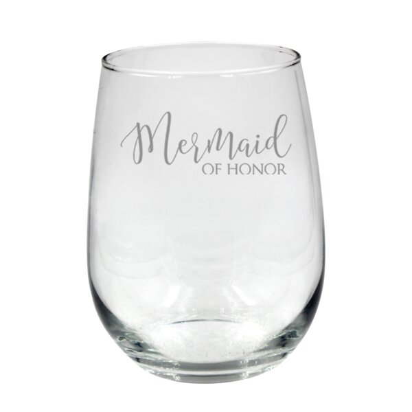 Mermaid 17 oz. Acrylic All Purpose Wine Glass (Set of 6) Trinx