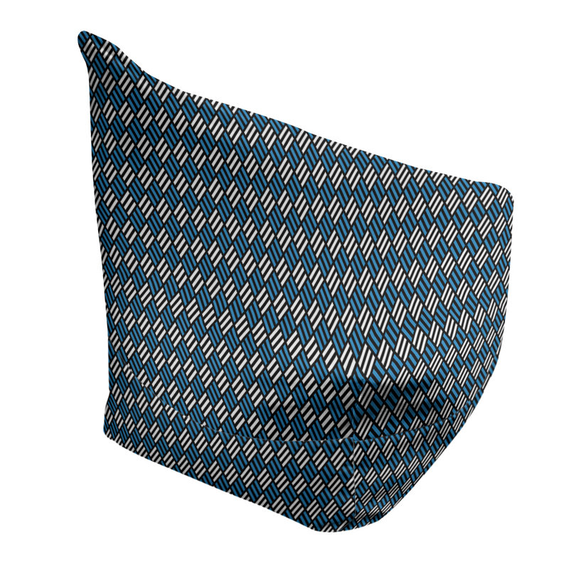 Petite chaise à sacs à billes & Leffel, H 120 po x l 31 po x P 60 po, Rembourrage poly, Noir / Bleu