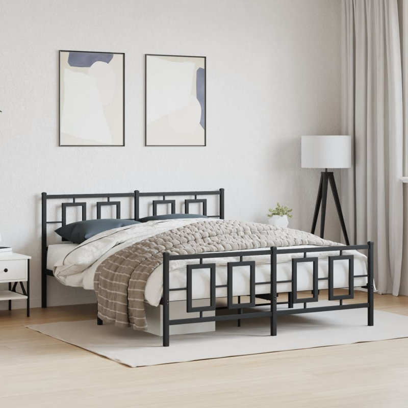 Ocey Metal Bed, Black, 160 x 200cm