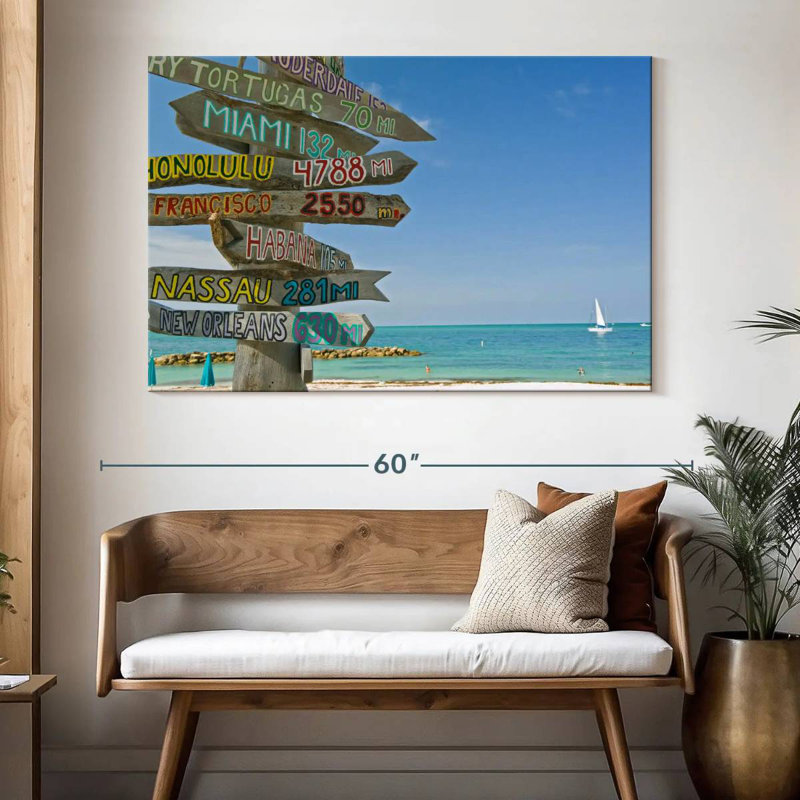 Hannes Key West Mileage Signs, 34" H x 51" W