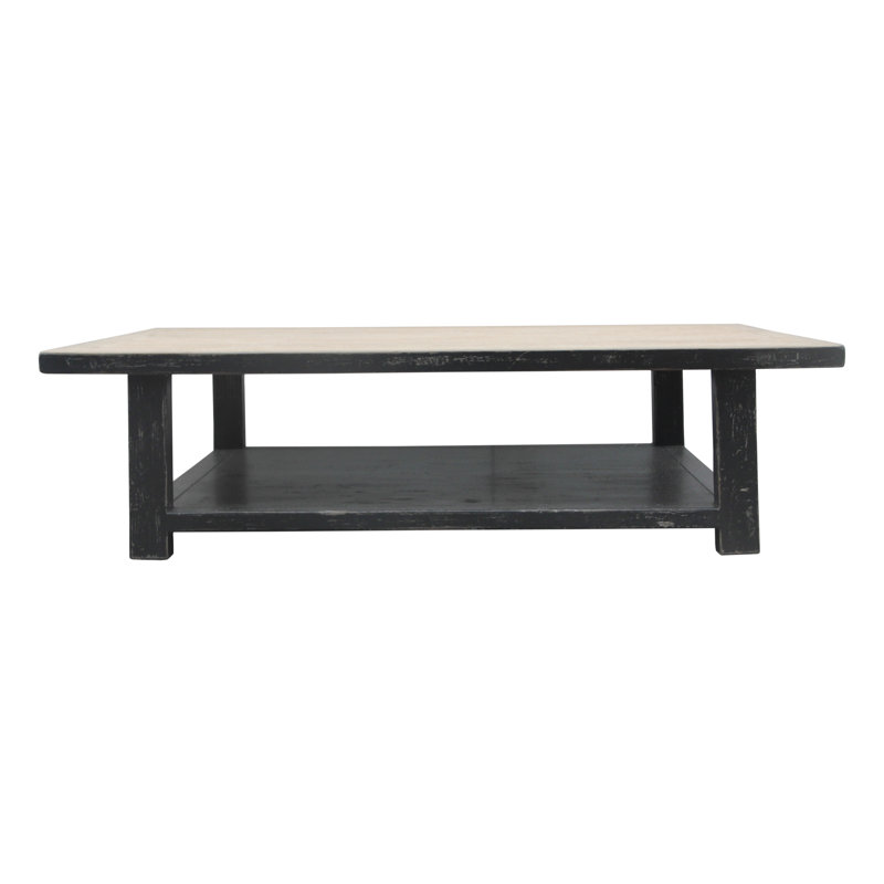 Solid Wood Coffee Table, 17" H x 67" L x 43" W, Off White