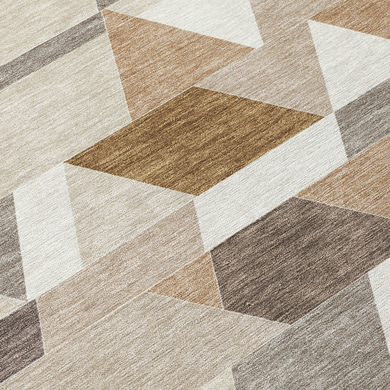 Machine Washable Indoor/Outdoor Chantille ACN2526 Geometric Rug, Ivory, Rectangle 10' x 14'
