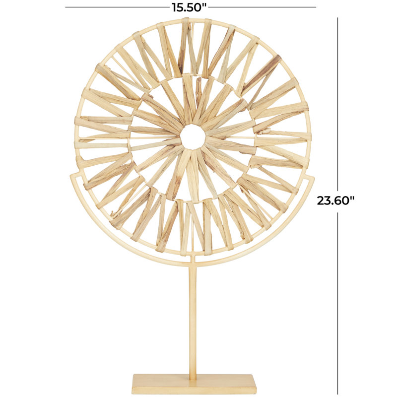 Sculpture en ranggrass brun fait à la main Rangler, H 23,6 po x l 15,5 po x P 4,2 po