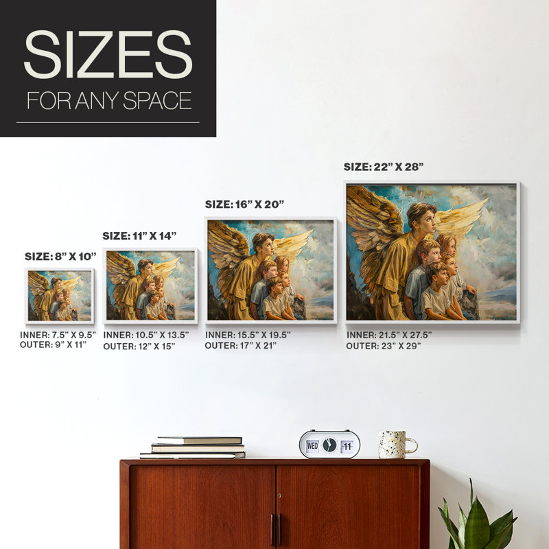 Angels From Above-CV - Reproduction encadrée - Restickable, H 11 po x l 14 po, Blanc
