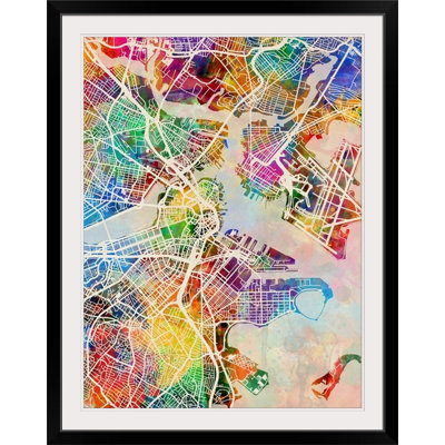 «Boston Massachusetts Street Map» par Francy, impression