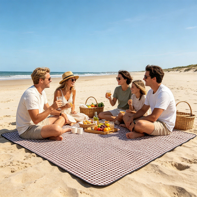 59 x 78 po Tapis de pique-nique extérieur portable surdimensionné imperméable et résistant à l'humidité Tapis de repas Tapis de plage Tente de pique-nique