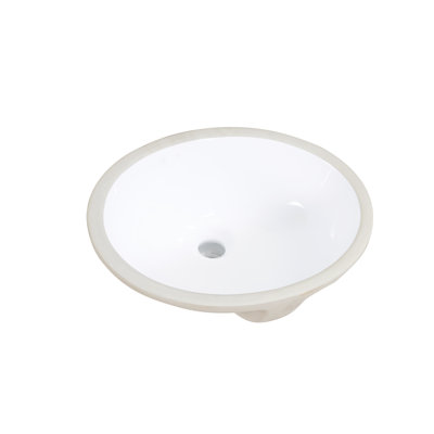 Altair 15.2'' White Ceramic Oval Bathroom Sink with Overflow