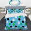 Ensemble de housse de couette en microfibre bleu ciel / vert 3 pièces