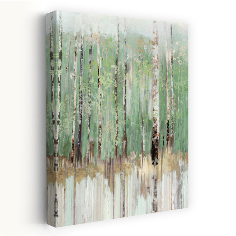 Arbre Essence II, paysage abstrait, arbre, forêt, painterly, art vertical, nature, art contemporain, H 48 po x l 32 po