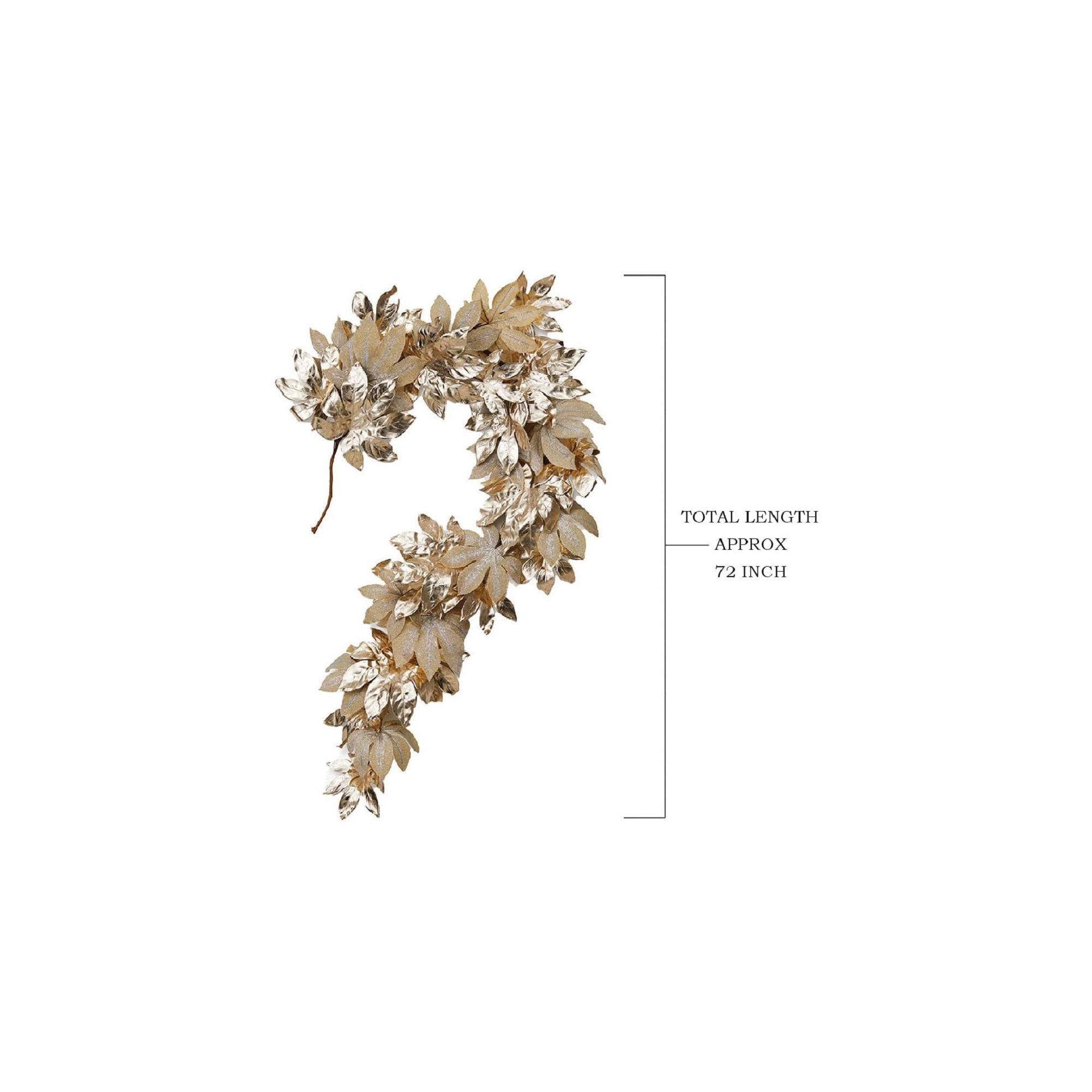 Serene Spaces Living 72" Large Gold Leaf Garland