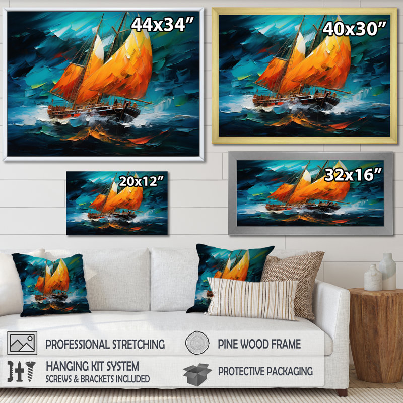Bateau fusion maritime - impression, Toile tendue, H 24 po x l 32 po x P 1 po