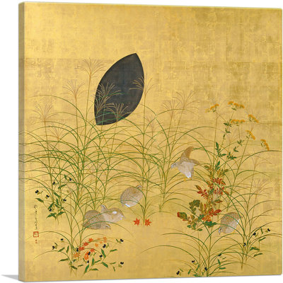 " Autumn N Plants And Quail " by Sakai Hoitsu Painting Print